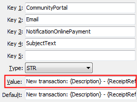 Email Notification Online Payment configuration setting