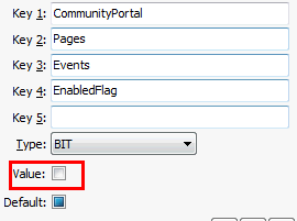 Events EnabledFlag configuration setting