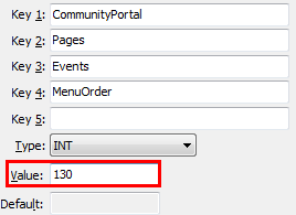 Events MenuOrder configuration setting