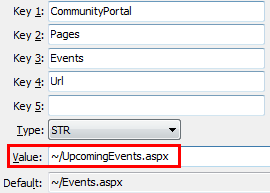 Events Url configuration setting