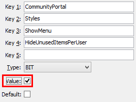 HideUnusedItemsPerUser configuration setting