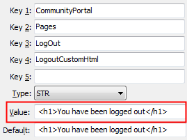 LogOut - LogoutCustomHtml configuration setting