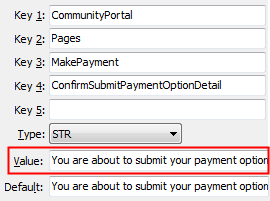 MakePayment - ConfirmSubmitPaymentOptionDetail configuration setting