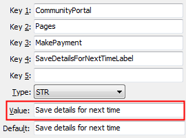 MakePayment - SaveDetailsForNextTimeLabel configuration setting