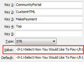MakePayment - Top configuration setting