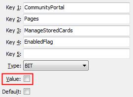ManageStoredCards - EnabledFlag configuration setting