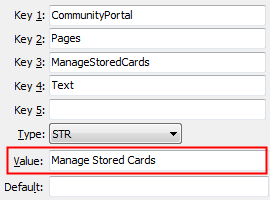 ManageStoredCards - Text configuration setting