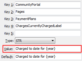 PaymentPlans - ChargesCurrentlyChargedLabel configuration setting