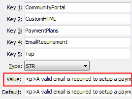 PaymentPlans - EmailRequirement configuration setting