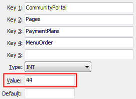 PaymentPlans - MenuOrder configuration setting