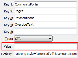 PaymentPlans - OverdueText configuration setting