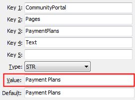 PaymentPlans - Text configuration setting