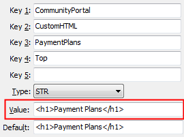 PaymentPlans - Top configuration setting