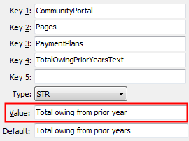 PaymentPlans - TotalOwingPriorYearsText configuration setting