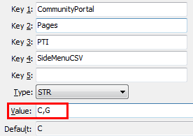 PTI SideMenuCSV configuration setting