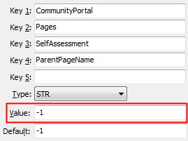 SelfAssessment - ParentPageName configuration setting