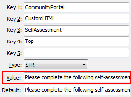 SelfAssessment - Top configuration setting