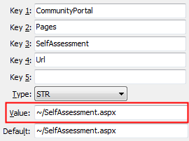 SelfAssessment - Url configuration setting