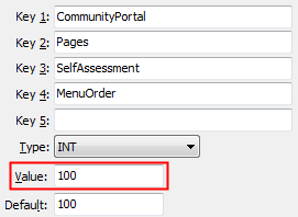 SelfAssessments - MenuOrder configuration setting