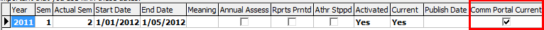 Student File Term Maintenance (cut down, grid area, comm portal current highlighted)