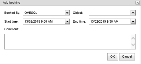 Add Booking window (Bookings Maintenance - by Date)