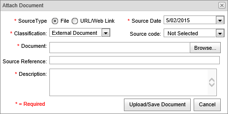 Attach Document window