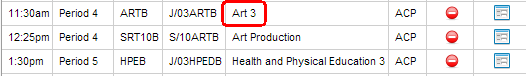 Attendance Maintenance Search (grid area)