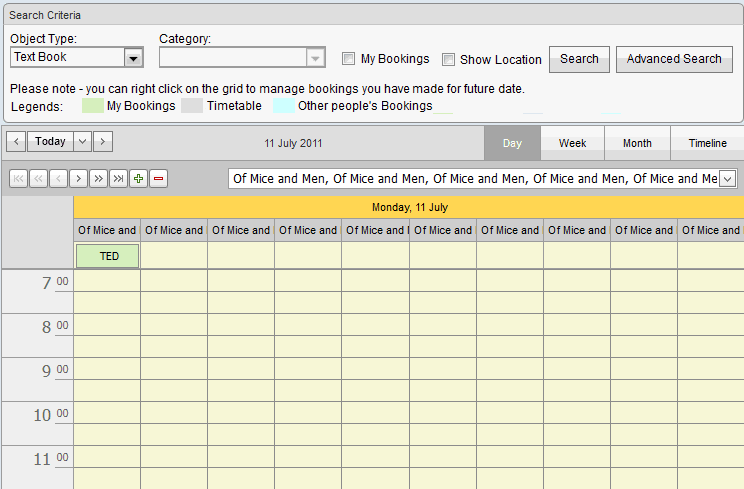 Bookings Maintenance - By Date (synweb, add booking example 2)