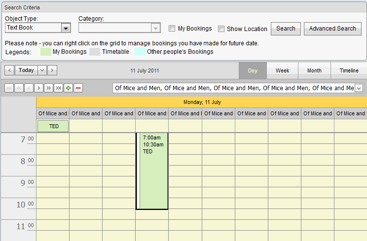 Bookings Maintenance - By Date (synweb, add booking example 3)