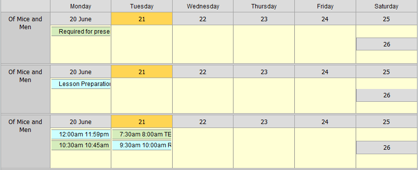 Bookings Maintenance - By Date (synweb, cut down, week view grid)