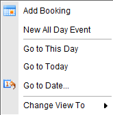 Bookings Maintenance - By Date (synweb, month view right click menu)