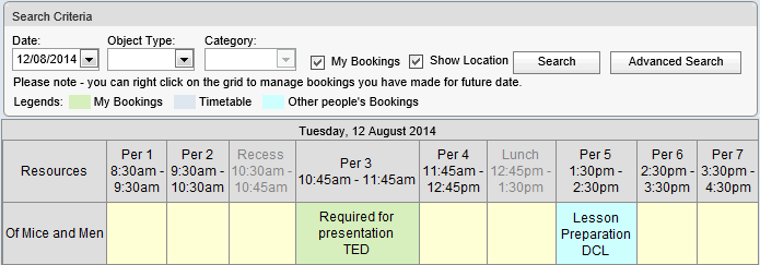 Bookings Maintenance - By Period (synweb, cut down)