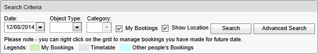 Bookings Maintenance - By Period (Synweb, cut down, search criteria)