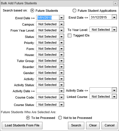 Bulk Add Future Students (synweb)