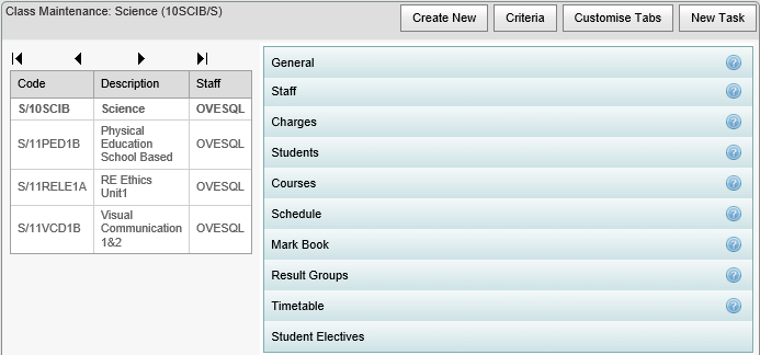 Class Maintenance window
