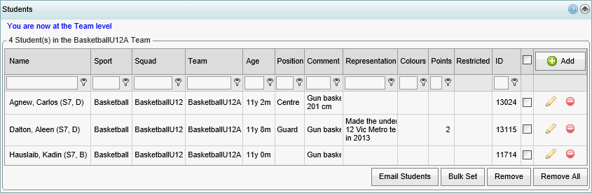Co-Curricular Maintenance - Students bar (synweb)
