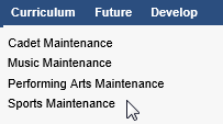 Co-curricular maintenance modules (curriculum menu, synweb, cut-down)