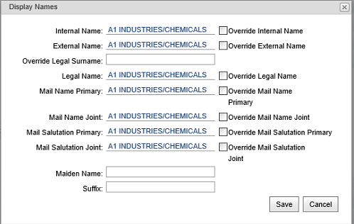 Community Maintenance -  Company bar Display Names (synweb)