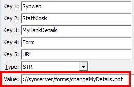 Configuration File Maintenance - Form - URL configuration setting