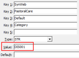 Configuration File Maintenance - PastoralCare - Default - Category