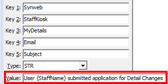 Configuration File Maintenance - StaffKiosk - Subject setting