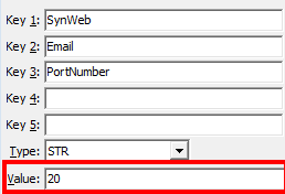 Configuration File Maintenance - Synweb Email PortNumber