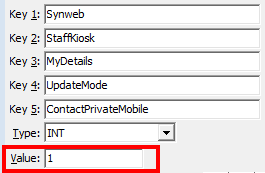 Configuration File Maintenance - UpdateMode - ContactPrivateMobile configuration setting