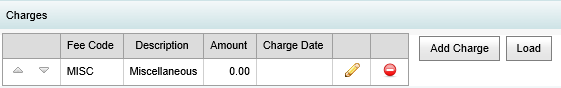 Course Maintenance - Charges bar (synweb)