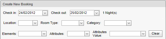 Create New Booking (synweb, booking area fields)