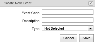 Create New Event window (synweb)