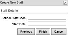 Create New Staff Member - Staff Details window (synweb)