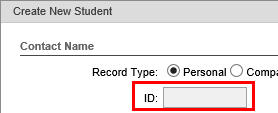 Create new student - contact name (what's new, synweb)