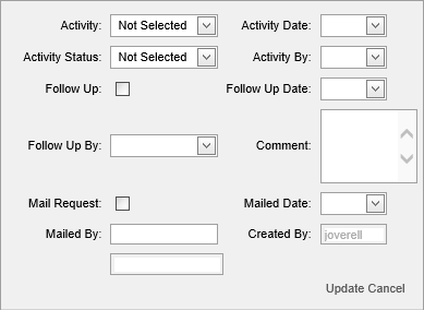 Current Student Maintenance - Activity bar (synweb, create activity)