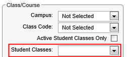 Current Student Maintenance Search Criteria (student classes field, cut down, synweb)